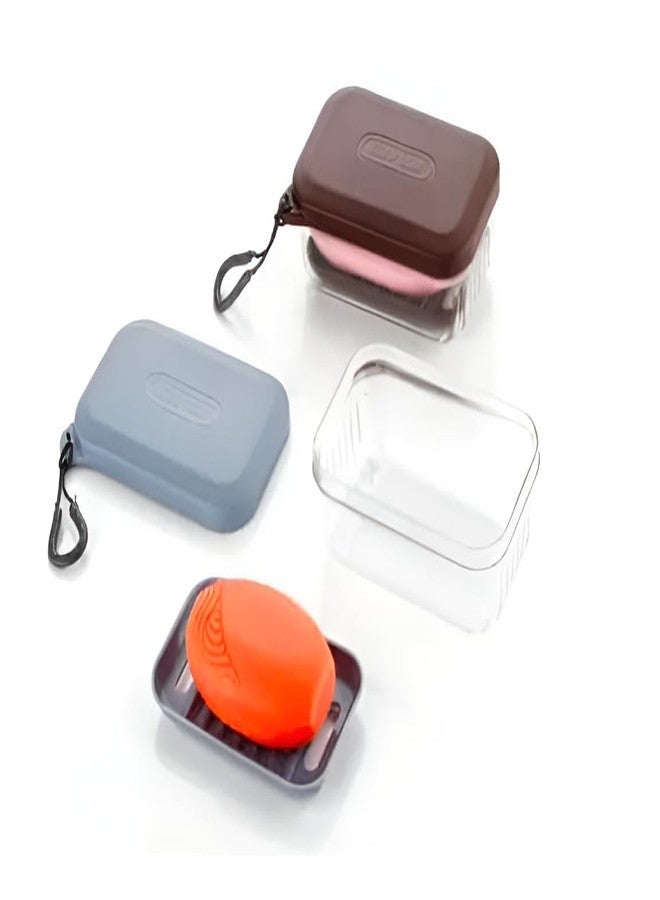 OLMARTT KITCHENWARE Portable Soap Box Container with Clear Case, Travel Soap Holder with Hook, Multicolour - Image 4